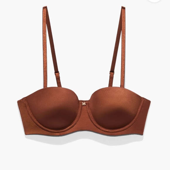 Savage X Fenty Mahogany Brown Sugar Nude Core Microfiber Strapless Bra - Picture 6 of 16